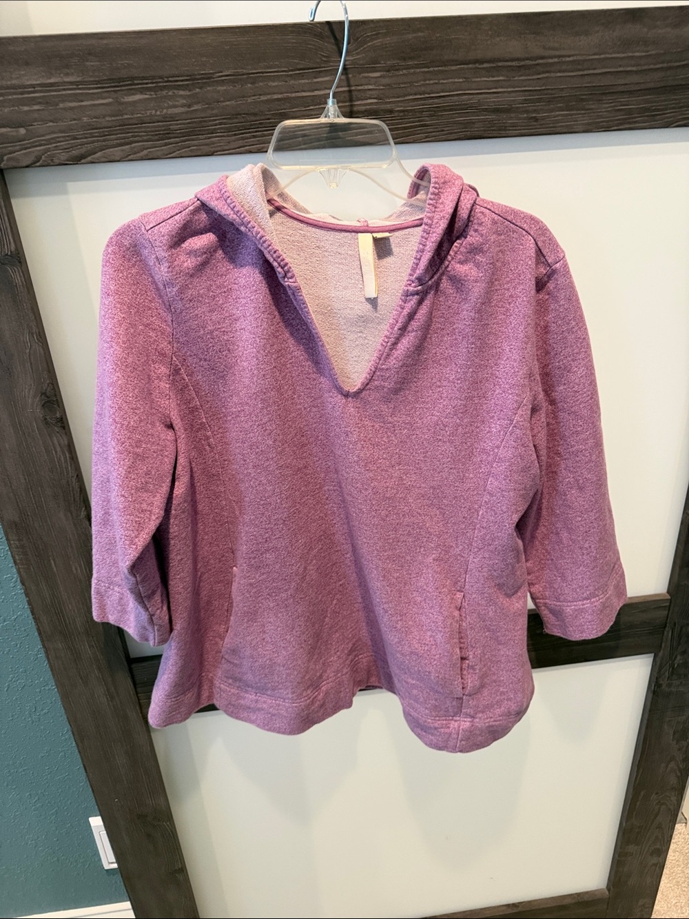 Relaxed Purple V‑Neck Hoodie Sweatshirt for Women